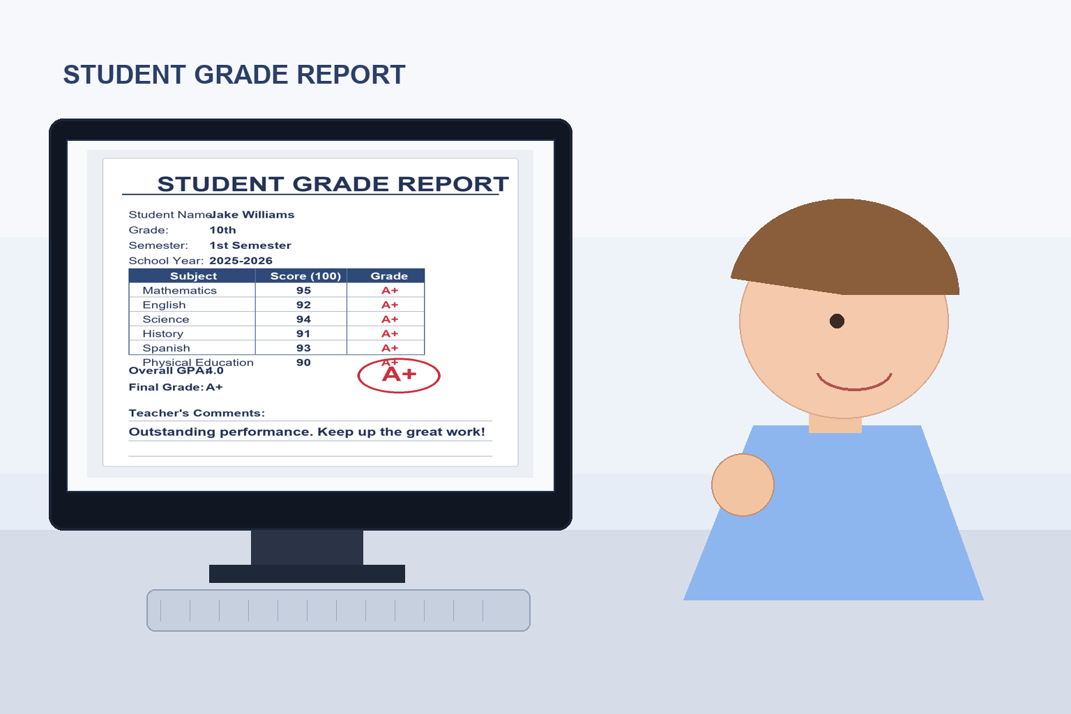 Student celebrating strong academic recovery after secure account practices